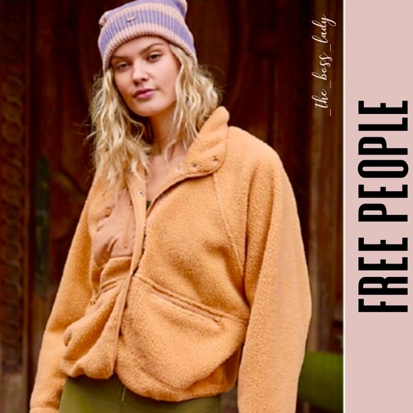SOLD -D- Free People jacket orange fuzzy - Picture 3 of 16
